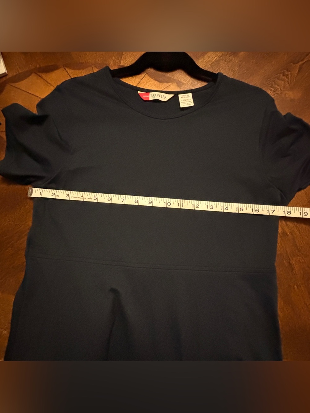 L.L. Bean Navy Blue Short-Sleeve Midi Dress